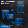 2 in 1 Rolling Tool Chest, 5-Drawer Tool Storage Cabinet with Wheels, Adjustable Shelf, Tool Box Organizer for Garage Warehouse Workshop