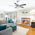 Parrot Uncle 52 Inch Contemporary Chrome Ceiling Fan with Integrated LED Lights and Remote Control