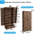 72 Inch Tall Farmhouse Kitchen Pantry Cabinet Stylish Storage Cupboard