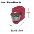 Hamilton Beach 4 Quart Stand Mixer for Kitchen, 7 Speeds, Tilt Head, Dough Hook, Whisk & Flat Beater, White