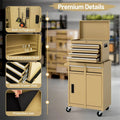 2 in 1 Rolling Tool Chest, 5-Drawer Tool Storage Cabinet with Wheels, Adjustable Shelf, Tool Box Organizer for Garage Warehouse Workshop