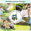 Portable Garden Hose Reel Cart Holds 300FT of 5/8" Large Capacity, Heavy Duty Metal Hose Cart with 4 Wheels & Storage Basket for Lawn Yard