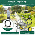 Garden Hose Reel Cart Holds 230FT of 5/8" Hose, Heavy Duty Hose Cart with 2 Wheels & Storage Basket, Portable Water Hose Organizer for Yard
