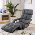 6 Position Adjustable Floor Sofa Bed, Folding Lazy Sofa Chaise Lounger Recliner with Armrests & Footrests for Living Room, Bedroom & Gaming
