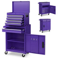 2 in 1 Rolling Tool Chest, 5-Drawer Tool Storage Cabinet with Wheels, Adjustable Shelf, Tool Box Organizer for Garage Warehouse Workshop