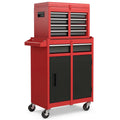 2 in 1 Rolling Tool Chest, 5-Drawer Tool Storage Cabinet with Wheels, Adjustable Shelf, Tool Box Organizer for Garage Warehouse Workshop