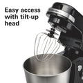 Hamilton Beach 4 Quart Stand Mixer for Kitchen, 7 Speeds, Tilt Head, Dough Hook, Whisk & Flat Beater, White