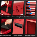 2 in 1 Rolling Tool Chest, 5-Drawer Tool Storage Cabinet with Wheels, Adjustable Shelf, Tool Box Organizer for Garage Warehouse Workshop