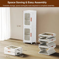 Slim Kitchen Pantry Storage Cabinet with Doors and Shelves, 3 Tiers Plastic Narrow Storage Organizer Collapsible