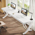 78.74 Inch Extra Long Double Computer Desk with Stylish Metal Legs for Home Office