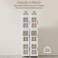 Slim Kitchen Pantry Storage Cabinet with Doors and Shelves, 3 Tiers Plastic Narrow Storage Organizer Collapsible