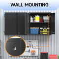 Topass Metal Wall Cabinet with Lockgarage Storage Cabinet, Wall Mounted Utility Cabinet with Adjustable Shelf & Locking Doors