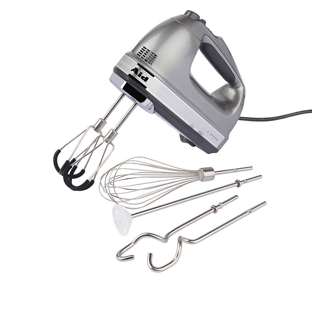 KitchenAid 9-Speed Hand Mixer with Flex Edge Beaters Contour Silver