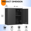 Topass Metal Wall Cabinet with Lockgarage Storage Cabinet, Wall Mounted Utility Cabinet with Adjustable Shelf & Locking Doors