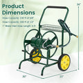 Garden Hose Reel Cart Holds 230FT of 5/8" Hose, Heavy Duty Hose Cart with 2 Wheels & Storage Basket, Portable Water Hose Organizer for Yard