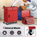 2 in 1 Rolling Tool Chest, 5-Drawer Tool Storage Cabinet with Wheels, Adjustable Shelf, Tool Box Organizer for Garage Warehouse Workshop